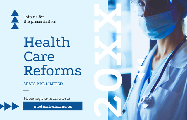 Healthcare Reforms Proposition Invitation 4.6x7.2in Horizontalデザインテンプレート