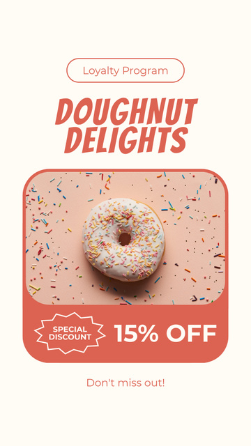 Doughnut Delights with Low Prices Instagram Story Tasarım Şablonu