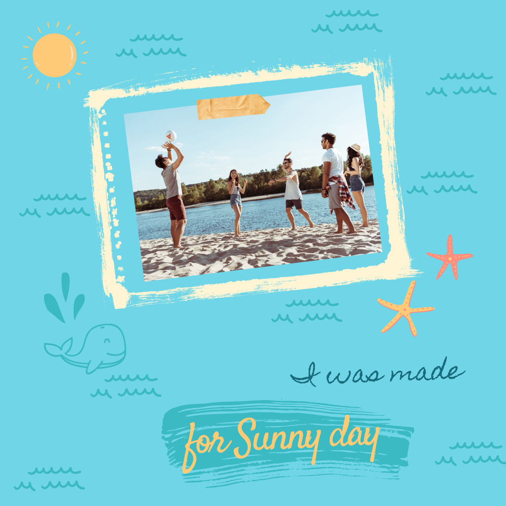 Active Leisure on Summer Beach Instagram Design Template