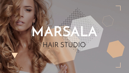 Hair Studio Ad Woman with Blonde Hair Youtube Design Template