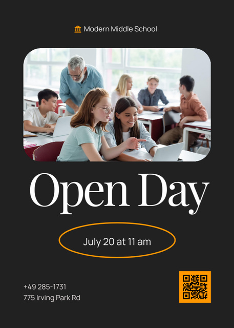 Open Day in School Announcement Invitation Design Template