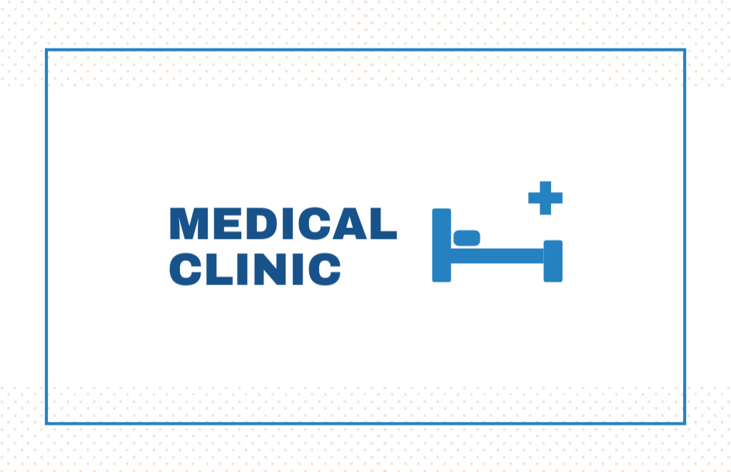Ontwerpsjabloon van Business Card 85x55mm van Medical Clinic Ad with Emblem of Bed