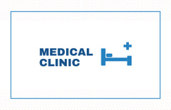 Medical Clinic Ad with Emblem of Bed