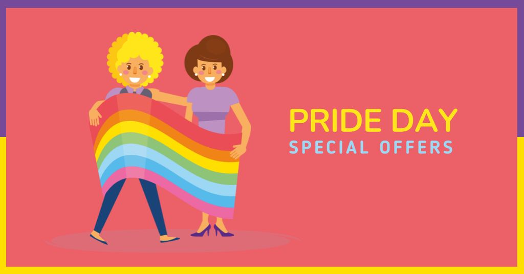 Pride Day Special Offer with LGBT Couple Facebook AD – шаблон для дизайну