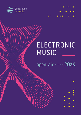 Electronic Music Festival Digital Pattern Flyer A5 Design Template