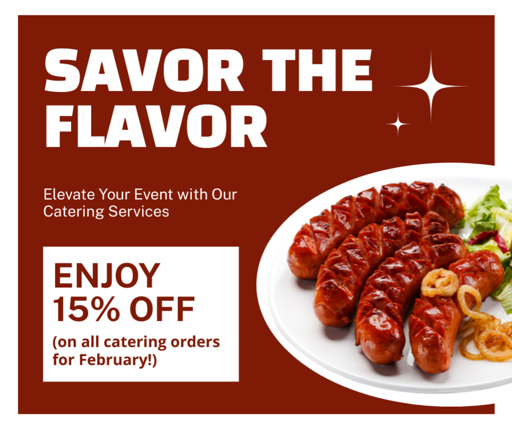 Discount on Catering Orders in February Facebook Design Template