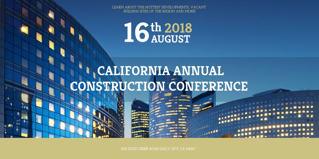 Annual construction conference announcement Twitter – шаблон для дизайна