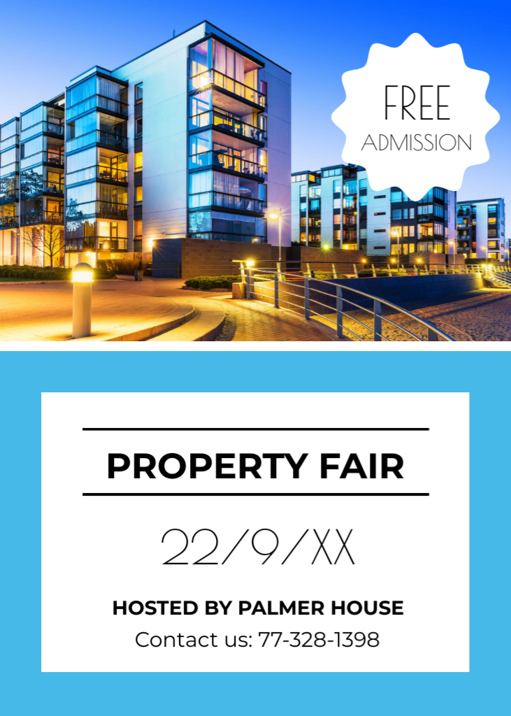 Platilla de diseño Property Fair Ad Modern House Facade Flayer
