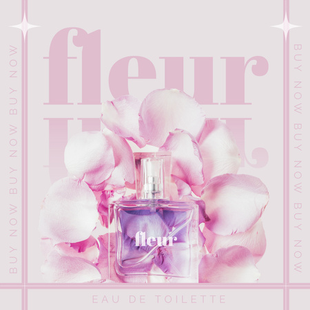 Fragrance Ad with Tender Pink Petals Instagram Design Template