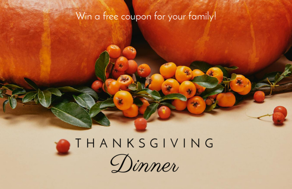 Thanksgiving Special Offer with Pumpkins and Berries Flyer 5.5x8.5in Horizontal Design Template