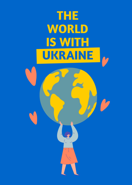 Template di design World is with Ukraine Flayer
