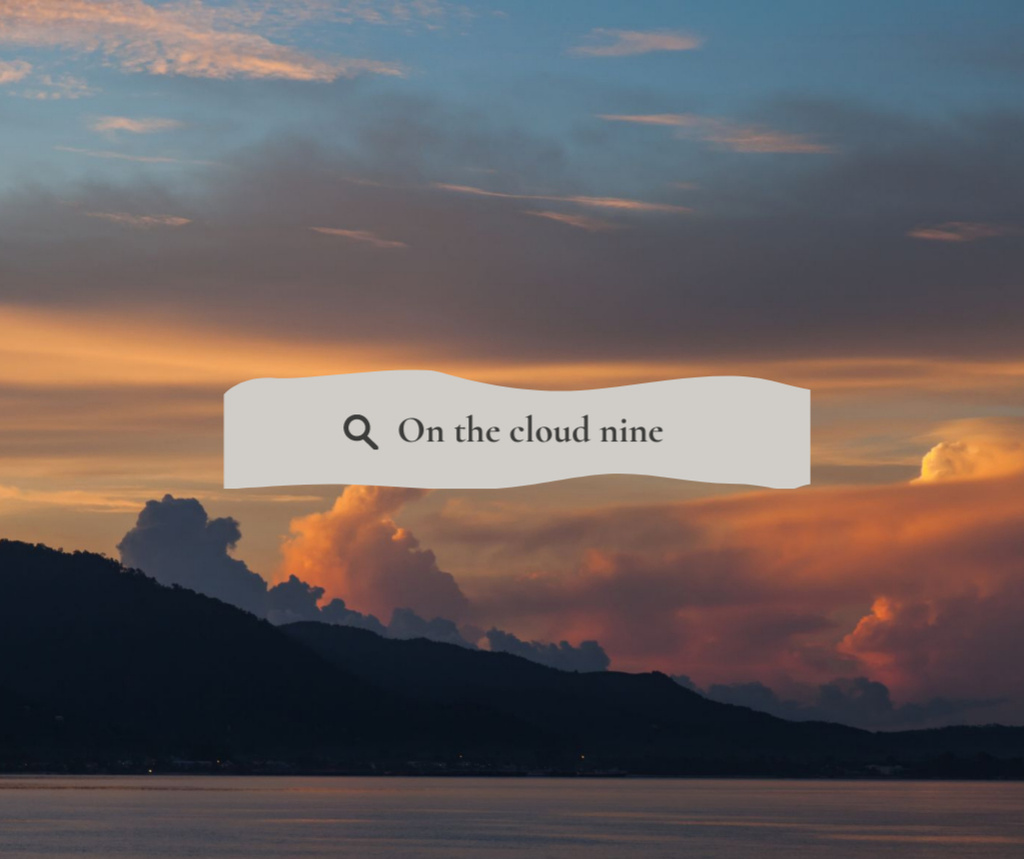 Inspirational Citation on Pink Cloudy Sky Facebookデザインテンプレート
