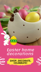 Easter Home Decorations With Hen Shaped Ceramics