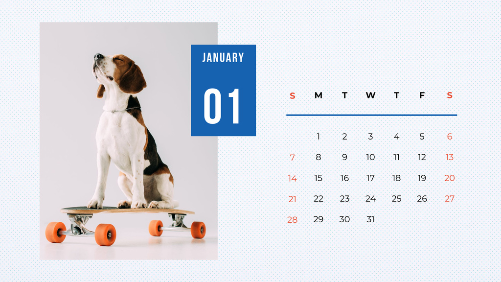 Cute Dogs of Different Breeds Calendar Modelo de Design