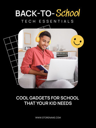 Unmissable Back-to-School Sale Ad on Black Poster 36x48in – шаблон для дизайна