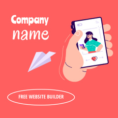 Advertising of Free Website Building Service on Red