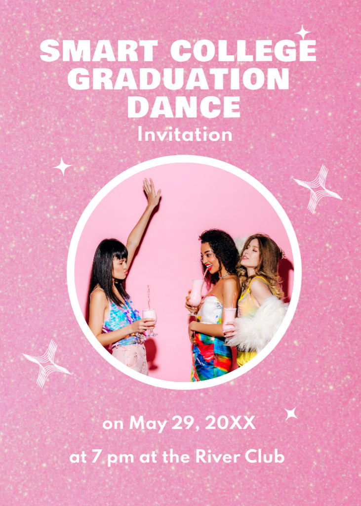 Plantilla de diseño de Remarkable End-of-School Graduation Party Announcement Invitation 