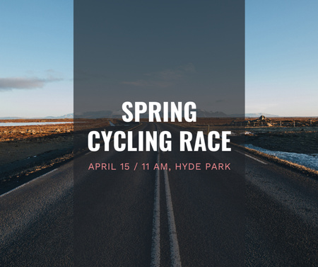 Kevään pyöräilykilpailu Facebook Design Template