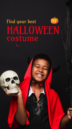 Scary Costumes For Children On Halloween Instagram Video Story Design Template