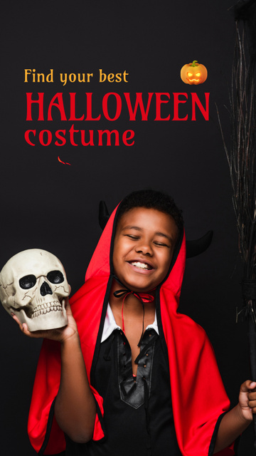 Designvorlage Scary Costumes For Children On Halloween für Instagram Video Story