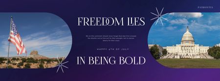 USA Independence Day Celebration Announcement Facebook Video cover Tasarım Şablonu