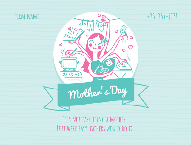 Joyful Mother's Day Wishes And Salutations Postcard 4.2x5.5in tervezősablon