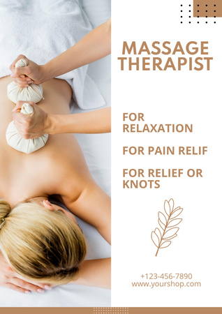 Designvorlage Massage Therapist Services für Poster