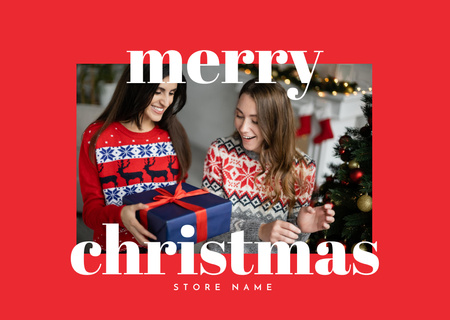 Ontwerpsjabloon van Postcard van Christmas Cheers in Holiday Atmosphere