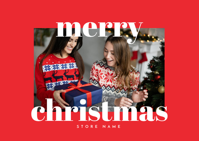 Christmas Cheers in Holiday Atmosphere Postcard Modelo de Design