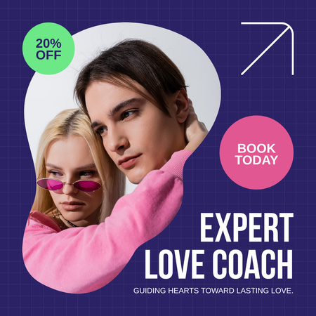 Designvorlage Buchen Sie eine Sitzung mit einem Expert Love Coach für Instagram