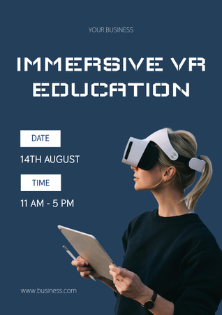 Virtual Education Ad Poster Design Template