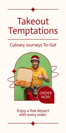 Ad of Takeout Temptations from Fast Casual Restaurant Graphic Design Template