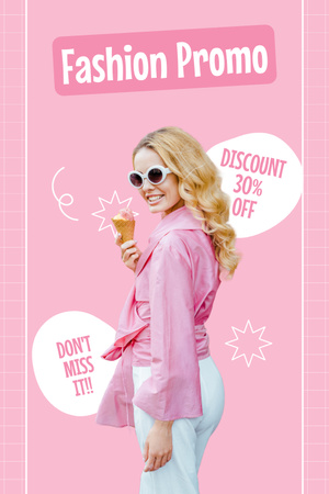Designvorlage Unmissable Pink Fashion Promo für Pinterest