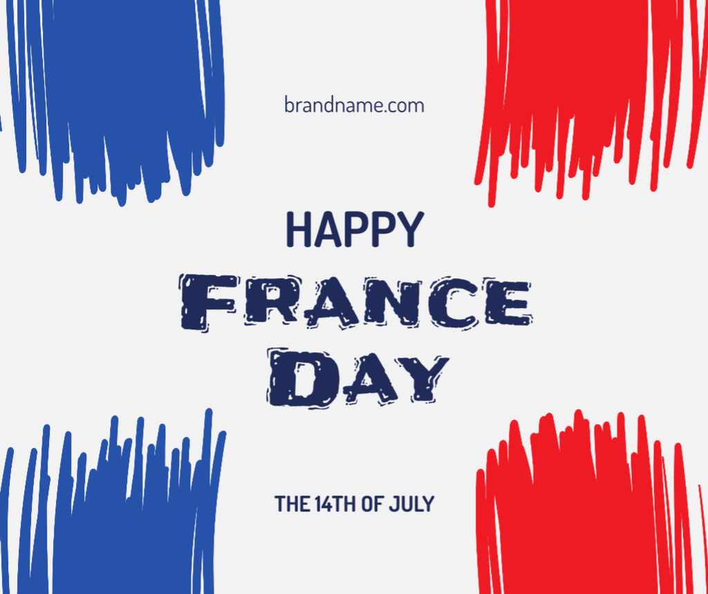 Happy France Day Facebook Šablona návrhu
