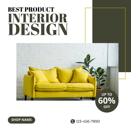 New Product of Interior Design Instagram AD Design Template