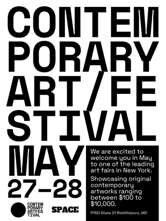 Leading Art Fair Announcement In White Poster 36x48in Design Template