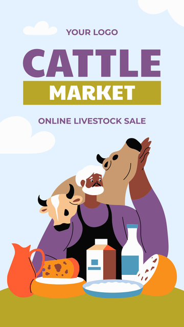 Online Sale of Livestock Instagram Story Modelo de Design