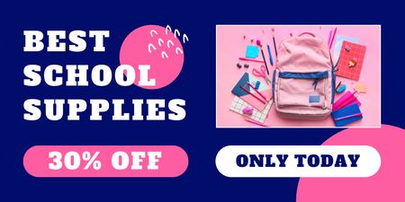 Platilla de diseño Best Discounted Pink School Supplies Offer Twitter