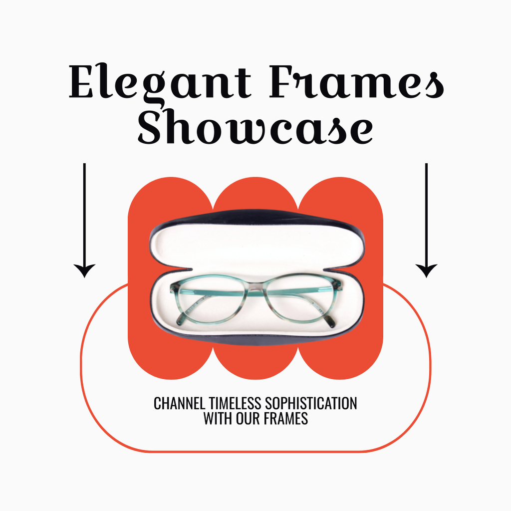 Showcase with Elegant and Fashionable Eyeglass Frames Instagram Tasarım Şablonu