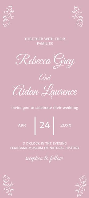 Perfect Wedding in Museum of Natural History Invitation 9.5x21cm Design Template