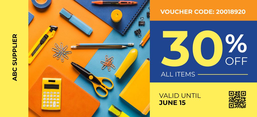 Stationery Discount Vouchers Coupon 3.75x8.25in – шаблон для дизайну