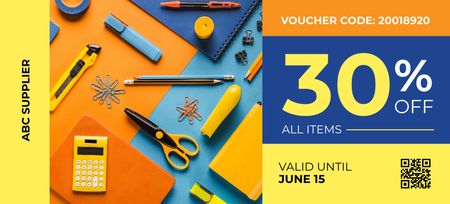 Stationery Discount Vouchers Coupon 3.75x8.25in Design Template