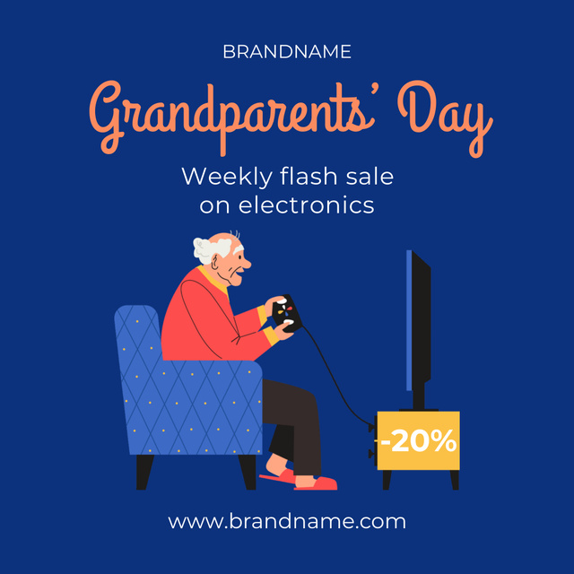 Grandparents` Day  Flash Sale Instagram Design Template