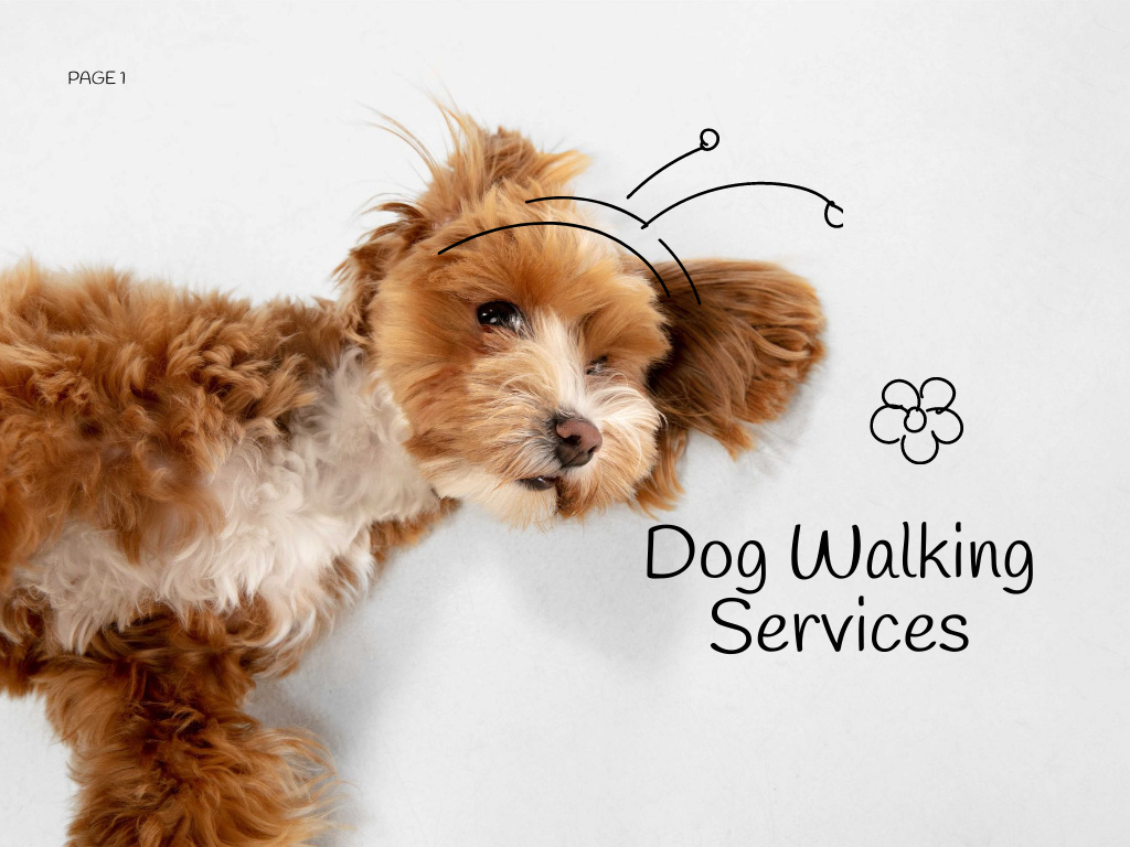 Dog Walking Services Offer Presentation tervezősablon