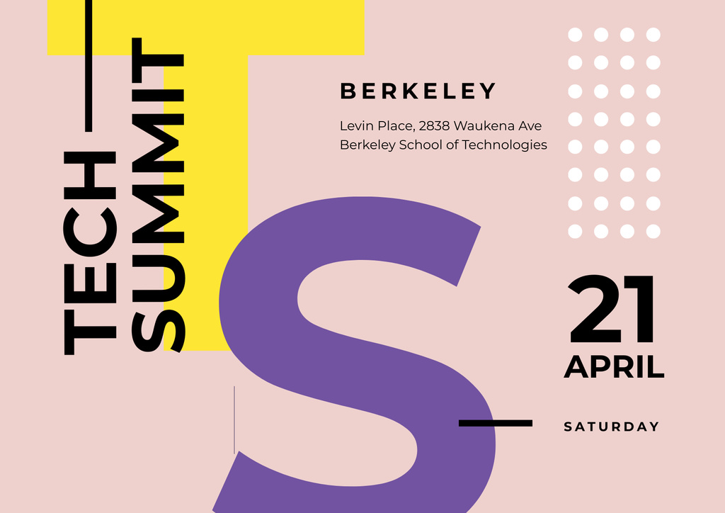 Tech Summit with Colorful Geometric Pattern Poster A2 Horizontal – шаблон для дизайну