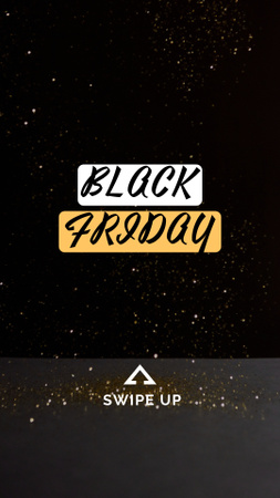 Plantilla de diseño de venta viernes negro con confeti dorado Instagram Story 