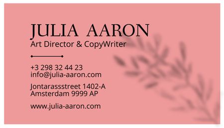 Art Director and Copywriter Contacts Business Card US Πρότυπο σχεδίασης