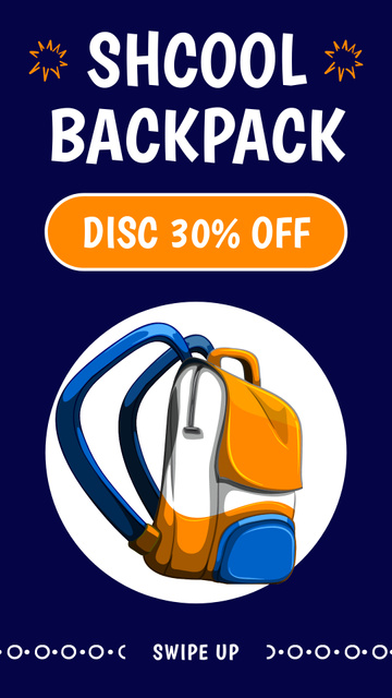 Discount on Bright Quality Backpack Instagram Story Modelo de Design