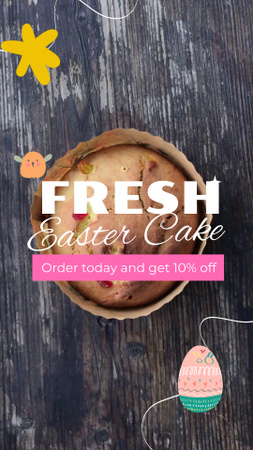 Fresh Cake For Easter With Discount TikTok Video Design Template