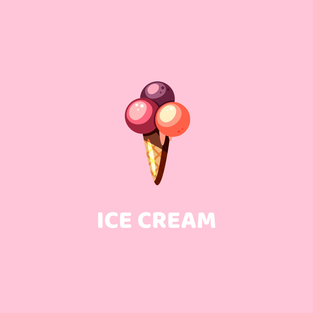 Yummy Ice Cream Offer Logoデザインテンプレート